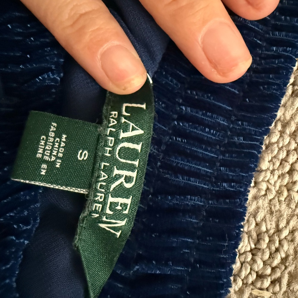 Ralph Lauren Deep Blue Velvet midi a-line Skirt